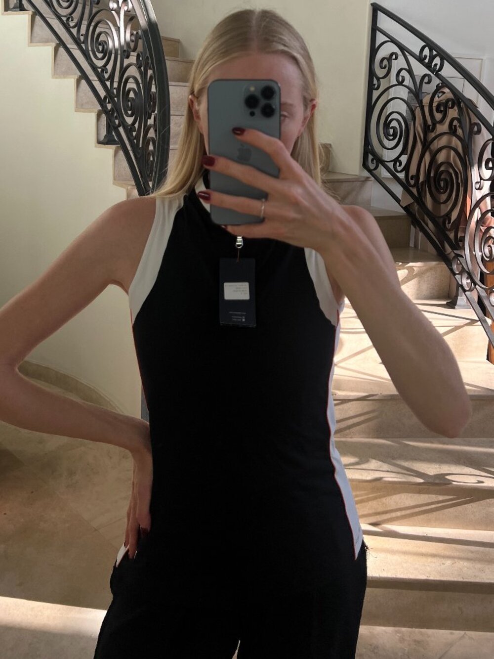 LOHLA SPORT Black Contrast Sleeveless Golf Top NWT S